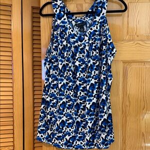 INC International Concepts Blue and Black Patterned Top